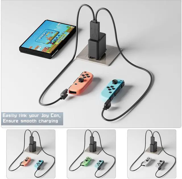 Alt view image 2 of 6 - Switch Controller Charging Dock Compatible with Nintendo Switch & OLED Model Joy Con with LED Indicationfor Nintendo Switch Joy Con