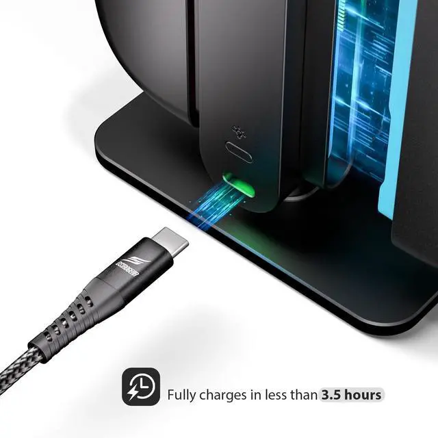 Alt view image 3 of 7 - Charging Dock for Nintendo Switch 2 Joycon - 4 in 1 RGB Magnetic Fast Charger Station Stand Accessories for Joycon 2 Controller with Type C Cable, Dual-Side Charging & 8 Light Modes