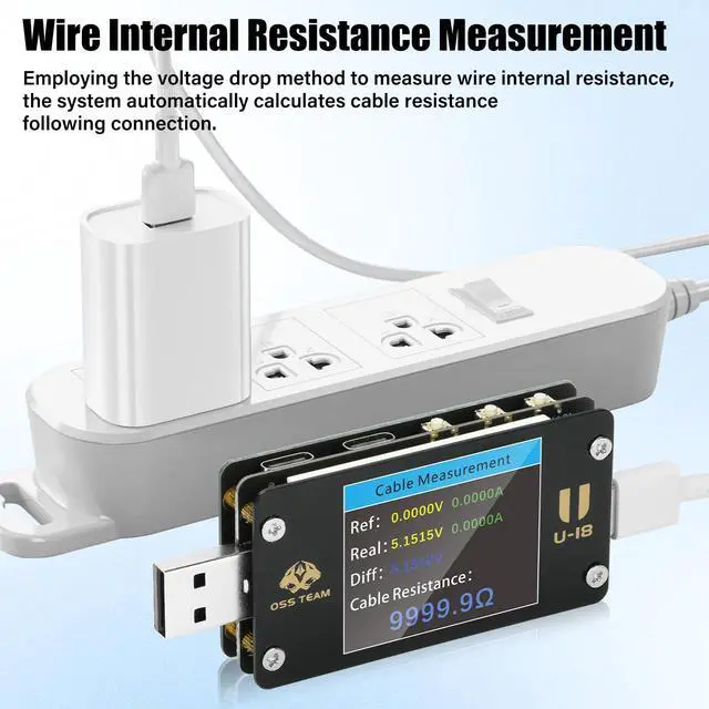 Alt view image 2 of 7 - 2 in 1 Type C USB Tester USB Multimeter USB C Power Mester Tester USB-C Testers DC 4-24V 6A 1.77-inch Multi-Function Voltage and Current Meter QC/PD Protocol Trickle Charger Quick Charge