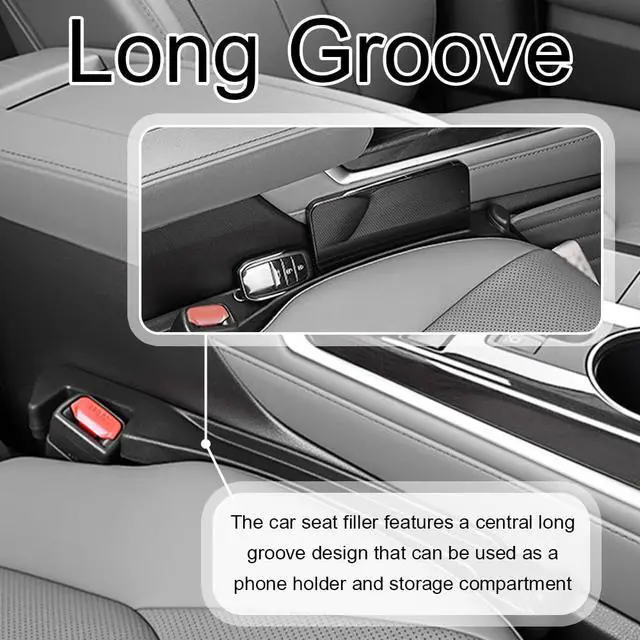 Alt view image 4 of 7 - 2026 Upgraded Car Seat Gap Filler 2 Pack,3 in 1 Car Seat Gap Organizer with Slot & Hook for Phone/Keys,Universal Anti-Drop in Between Cars Seats Catcher Fits for Truck SUV