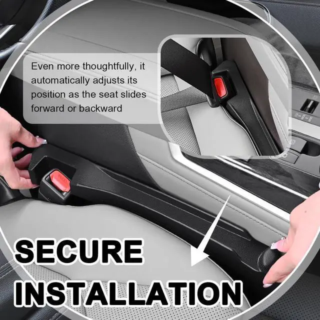 Alt view image 5 of 7 - 2026 Upgraded Car Seat Gap Filler 2 Pack,3 in 1 Car Seat Gap Organizer with Slot & Hook for Phone/Keys,Universal Anti-Drop in Between Cars Seats Catcher Fits for Truck SUV