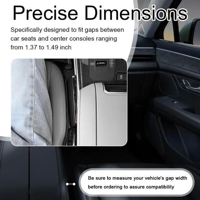 Alt view image 6 of 7 - 2026 Upgraded Car Seat Gap Filler 2 Pack,3 in 1 Car Seat Gap Organizer with Slot & Hook for Phone/Keys,Universal Anti-Drop in Between Cars Seats Catcher Fits for Truck SUV