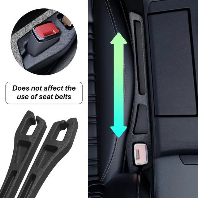 Alt view image 5 of 6 - Car Seat Gap Filler Organizer, 2PCS Multifunctional Vehicle Fill Gap Blocker with Storage Slot Between Seat Console, Anti-Drop Auto Interior Organization, Universal for SUV Truck Sedan(Black)