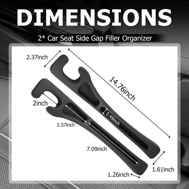 Alt view image 2 of 7 - 2PCS Car Seat Gap Filler Organizer,2026 Upgraded Car Seat Gap Plug with Storage Slot & Seats Belt Holes as Phone Holder,Universal No Drop Seats Guard for Cars Interior Accessories