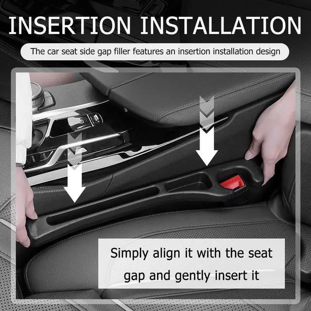 Alt view image 3 of 7 - 2PCS Car Seat Gap Filler Organizer,2026 Upgraded Car Seat Gap Plug with Storage Slot & Seats Belt Holes as Phone Holder,Universal No Drop Seats Guard for Cars Interior Accessories