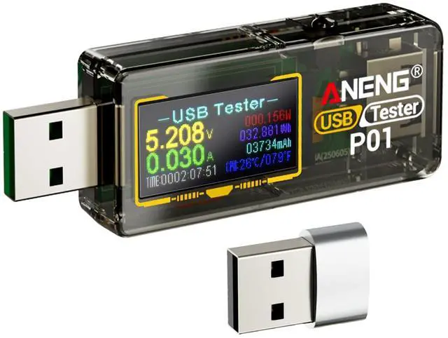 Main image of Multimeter USB C Tester Power Meter,4-30V Type-C PD Digital Tester,Color Display Voltage and Current Tester Meter,Test Speed of Chargers,Cables,Capacity of Power Banks Charger Detector