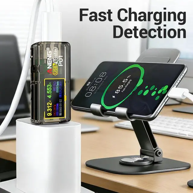 Alt view image 4 of 7 - Multimeter USB C Tester Power Meter,4-30V Type-C PD Digital Tester,Color Display Voltage and Current Tester Meter,Test Speed of Chargers,Cables,Capacity of Power Banks Charger Detector