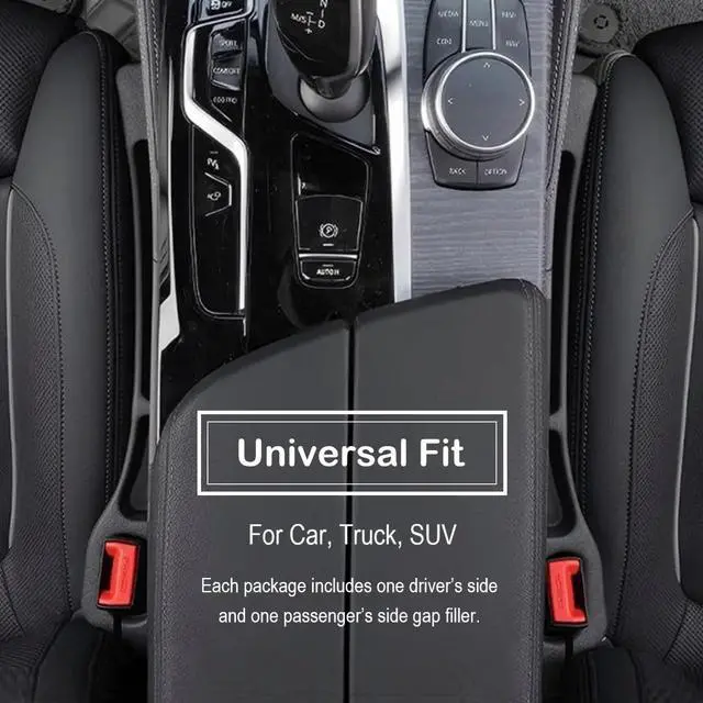 Alt view image 5 of 7 - Car Seat Gap Filler Plug Strip 2 Pack, No-Drop Carseat Side Gap Filler Organizer Catcher with Dual Storage & Seatbelt Slot,Universal Fit Fill The Gap Between Seats & Console for Car SUV Truck, Black