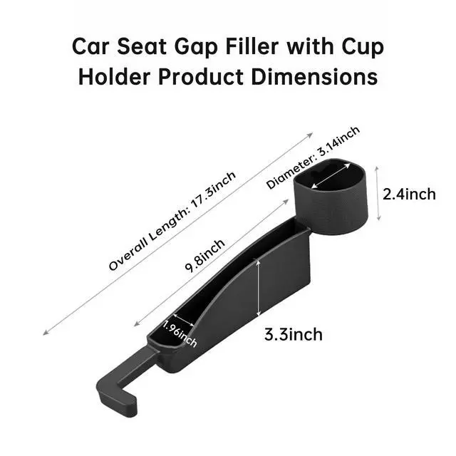 Alt view image 2 of 7 - 2026 Upgraded Car Seat Gap Filler with Holder and Hook, Car Seat Accessories Interior, Car Seat Gap Plug with Storage Slot, Car Organizer Fit Sedan SUV Truck, 2 Pack Black