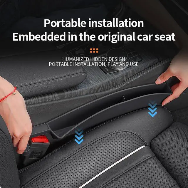 Alt view image 2 of 7 - Car Seat Gap Filler, Seat Gap Organizer with Phone Holder, Car Seat Accessories, Car Organizer Fit Car SUV Truck-2PCS Black