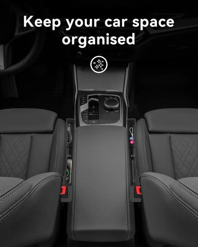 Alt view image 7 of 7 - Car Seat Gap Filler, Seat Gap Organizer with Phone Holder, Car Seat Accessories, Car Organizer Fit Car SUV Truck-2PCS Black