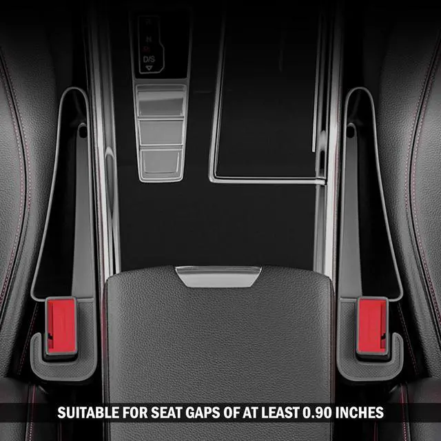 Alt view image 7 of 7 - 2PCS Short Car Seat Gap Filler Organizer with Seats Belt Holes,Anti-dropout Seat Gap Filler Fills Console Gaps,Universal Car Seats Gaps Plug with Storage Slot for Cars Storage