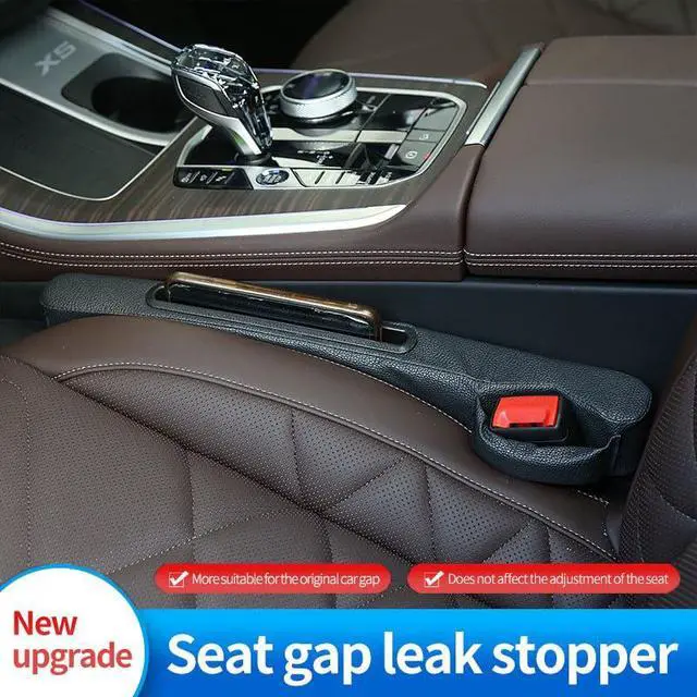Alt view image 3 of 7 - 2 Pack Car Seat Gap Filler with Storage Box,Car Console Gap Filler,Fill the Gap Between Seat and Console,Prevent Things from Dropping,Convenient to Storage Keys and Phone(Black2)