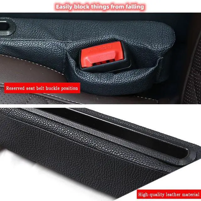 Alt view image 4 of 7 - 2 Pack Car Seat Gap Filler with Storage Box,Car Console Gap Filler,Fill the Gap Between Seat and Console,Prevent Things from Dropping,Convenient to Storage Keys and Phone(Black2)