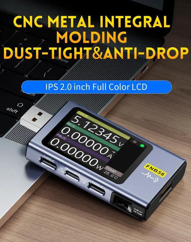 Alt view image 5 of 6 - Upgraded Model USB Tester with Bluetooth, USB Power Multimeter 4-28V 7A LCD USB A&C Voltage Current Power Tester Fast Charge Detection Capacity Measurement, PD2.0/PD3.0,QC2.0/QC3.0