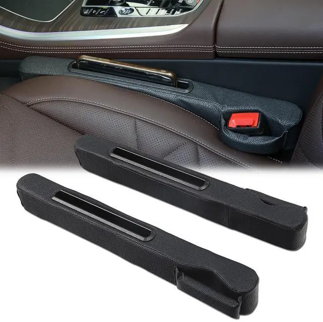 Main image of 2 Pack Car Seat Gap Filler with Storage Box,Car Console Gap Filler,Fill the Gap Between Seat and Console,Prevent Things from Dropping,Convenient to Storage Keys and Phone(Black2)