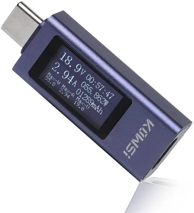 Main image of USB C Tester, Type C Power Meter Voltage Current Ammeter Voltmeter, Capacity Power Detector with LED Display for Fast Charging Charger Detection