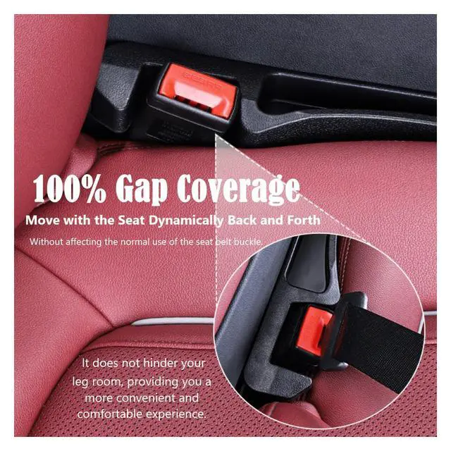 Alt view image 6 of 7 - Car Seat Gap Filler Organizer 2 Pack, 3in1 Carseat Side Gap Plug with Filler, Organizer & Hook Functions, Gap Space Stopper Universal Fit Car SUV Truck Fill the Gap Between Seat & Console, Black