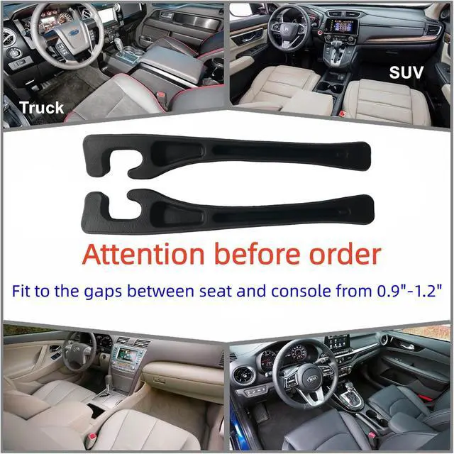 Alt view image 3 of 6 - Car Seat Gap Filler Accessories,Storage Organizer Fit Car SUV Truck Fill The Gap Between Seat & Console Vehicle Console Side Pockets (Black)
