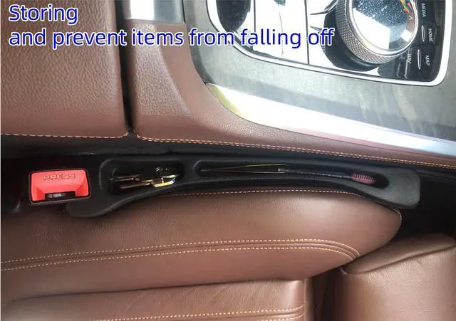 Alt view image 4 of 6 - Car Seat Gap Filler Accessories,Storage Organizer Fit Car SUV Truck Fill The Gap Between Seat & Console Vehicle Console Side Pockets (Black)