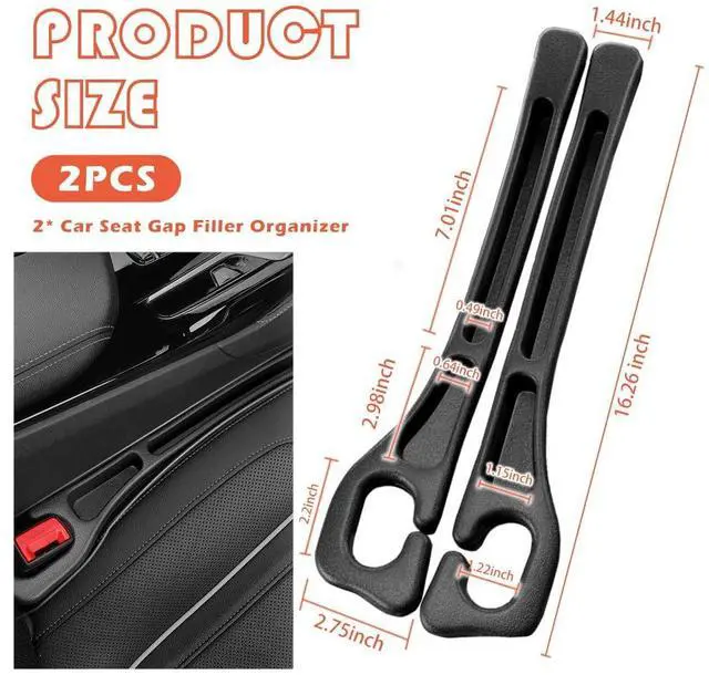 Alt view image 2 of 7 - 2PCS Car Seat Gap Filler Organizer with Storage Slots,Upgraded Car Gap Filler for Storing Phones,Keys,Items,Plug & Play No Drop Seat Guard for Cars Avoid Items Falling