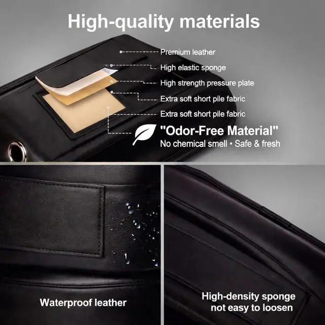 Alt view image 4 of 7 - Car Seat Gap Organizer - Premium PU Leather Gap Filler with Storage Pockets, Universal Fit for Car, Truck, SUV - Prevents Phone, Keys from Falling Between Seats, Black