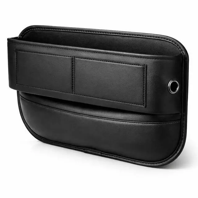 Alt view image 7 of 7 - Car Seat Gap Organizer - Premium PU Leather Gap Filler with Storage Pockets, Universal Fit for Car, Truck, SUV - Prevents Phone, Keys from Falling Between Seats, Black