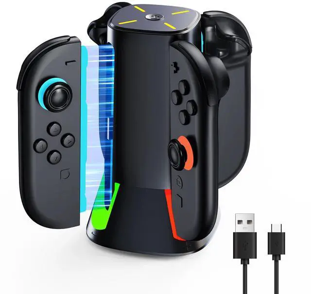Main image of Charging Dock for Nintendo Switch 2: Controller Magnetic Charger Stand 4 in 1 for Joycon 2 Fast Dock Station with RGB Light & USB Type-C Charger Cable Charging Stand for NS 2