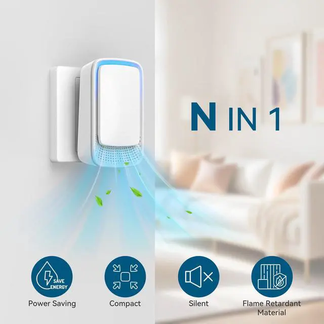 Alt view image 7 of 7 - Air Ionizers for Home, Plug In Negative Ion for Bedroom, Study, Office, Gym, Hotel, Kitchen, Mini Air Cleaner (2 Pack)