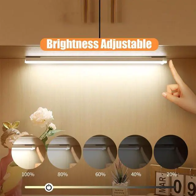 Alt view image 3 of 7 - 4/8Pack Punch-Free Smart Sensor Magnetic Rechargeable Led Lights,Under Cabinet Lights,Home Motion Sensor Light Indoor (4PCS Warm Light,10cm/3.9in)
