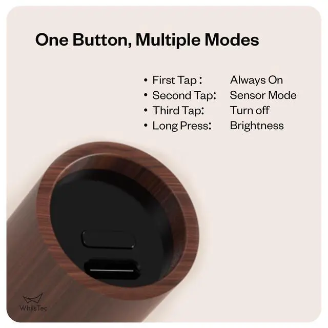 Alt view image 5 of 6 - Motion Sensor Night Lights 4 Pack Rechargeable Magnetic LED Sconces for Bedroom, Hallway & Picture Lighting + 4-in-1 Charging Cable (Oak Yellow)