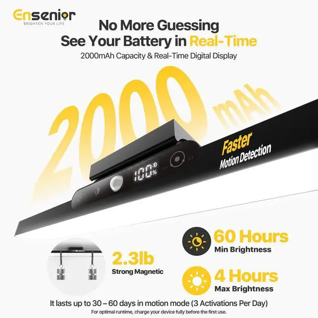 Alt view image 4 of 7 - 4W Motion Sensor Rechargeable Light Bar, Closet Lights