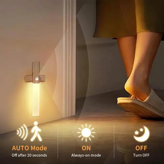 Alt view image 7 of 7 - Motion Sensor Night Lights, Under Cabinet LightingMagnet Body Hallway Lamp, Rechargeable Battery Powered LED Wall Sconces, Portable for Stairway Kitchen Bedroom Restroom Closet2 Pack