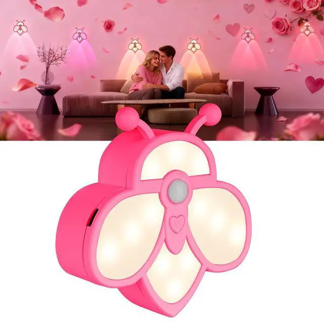 Main image of Motion Sensor Stair Lights Indoor - Rechargeable Dimmable RGBW & Warm White Night Light, Magnetic Mount Motion Activated Battery Lamp for Step Hallway Bathroom Cabinet Closet(Pink, 1 Pack)