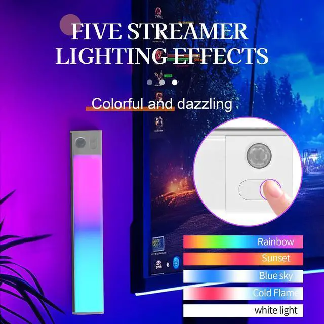 Alt view image 6 of 7 - Motion Sensor Under Cabinet Light, 7-Color Rechargeable LED