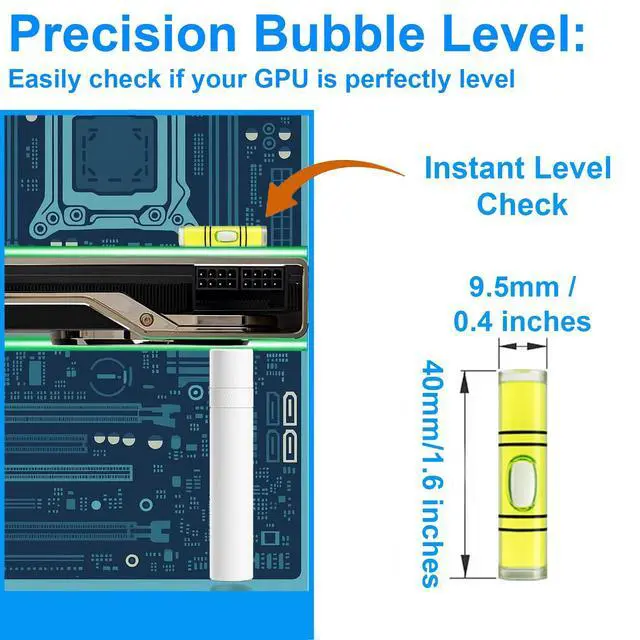 Alt view image 7 of 7 - GPU Support Bracket Graphics Card Brace Anti-Sag Holder Height Adjustable Video Card Stand White Large