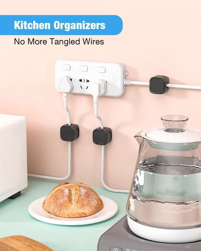 Alt view image 6 of 7 - 8 Pack Magnetic Cable Clips, Adjustable Magnetic Cord Organizer, Adhesive Magnetic Cord Holder for Desk, Home, Office, Car, Nightstand
