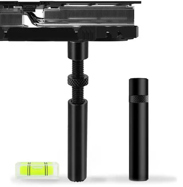 Main image of Graphics Card GPU Support Bracket: GPU Sag Bracket Video Card Stand GPU Holder Graphics Card Support with Rectangular Bubble Level Black (L 74-120mm)