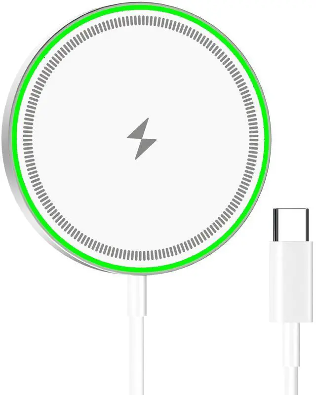 Main image of 15W Magnetic Wireless Charger Pad, Mag-Safe Fast Wireless Charging Station with Soft LED Night Light, Portable Magnetic Charger Compatible with iPhone 16 15 14 13 12 Series, AirPods 4 3 2 Pro Pro 2