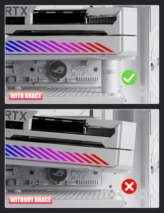 Alt view image 3 of 7 - GPU Support Bracket,Graphics Card GPU Support, Video Card Sag Holder Bracket, GPU Stand,White,S(26mm-50mm)