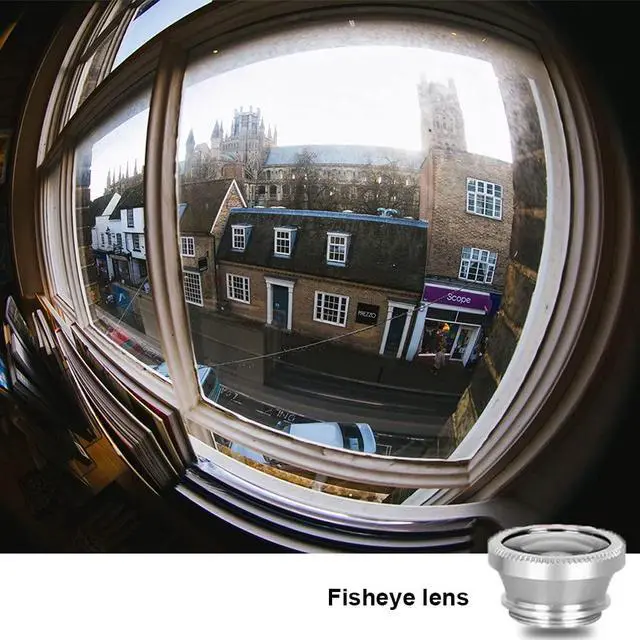 Alt view image 3 of 7 - Silver 3 in 1 Cell Phone Camera Lens Kit Wide Angle Macro Fisheye Lens Universal for Smart Phones iPhone Samsung Android(Silver)