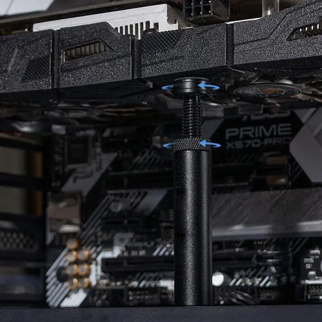 Alt view image 6 of 6 - GPU Support Bracket, Graphics Card Support, GPU Bracket Brace, Video Card Sag Holder Bracket, GPU Stand, Aluminum 72-125mm Black