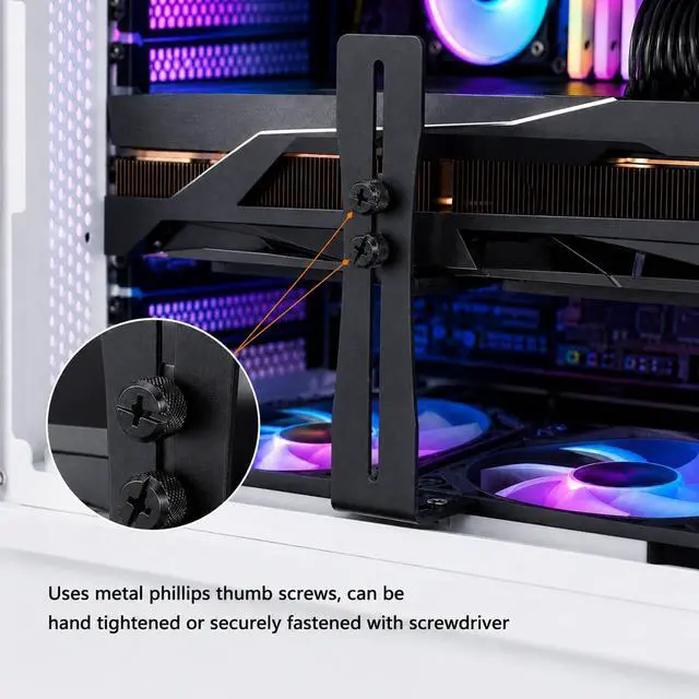 Alt view image 5 of 7 - Gpu Sag Bracket Gpu Support Bracket Graphics Card Stand Holder Double Screws Secure Supported Without Obstructing the Airflow (0.24 to 4.92 Inch)