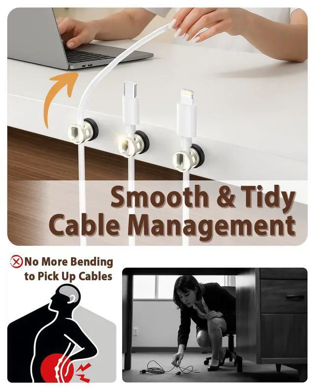 Alt view image 4 of 7 - Magnetic Cord Holder,3 Pack Charger Holders for Cords