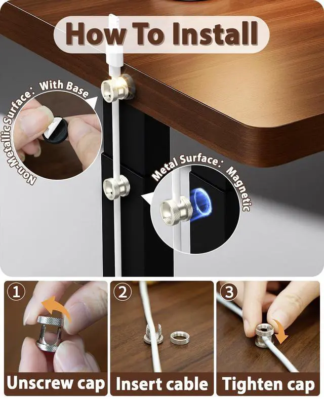 Alt view image 5 of 7 - Magnetic Cord Holder,3 Pack Charger Holders for Cords
