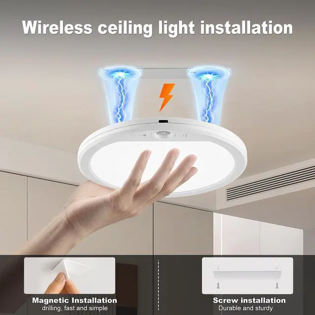 Alt view image 5 of 7 - Rechargeable Ceiling Light Wireless Motion Sensor Closet Light Indoor