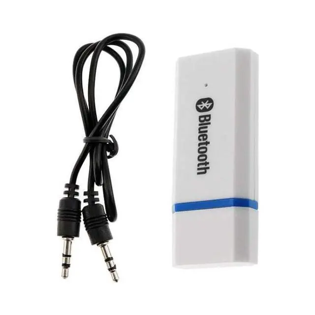 Alt view image 3 of 6 - USB Bluetooth Adapter, Bluetooth USB Audio Receiver Wireless Adapter for Home/Car Stereo System, Portable Speakers with AUX in & 3.5mm Cable (White)