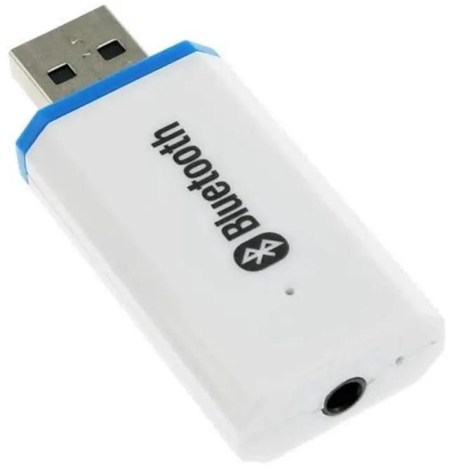Main image of USB Bluetooth Adapter, Bluetooth USB Audio Receiver Wireless Adapter for Home/Car Stereo System, Portable Speakers with AUX in & 3.5mm Cable (White)