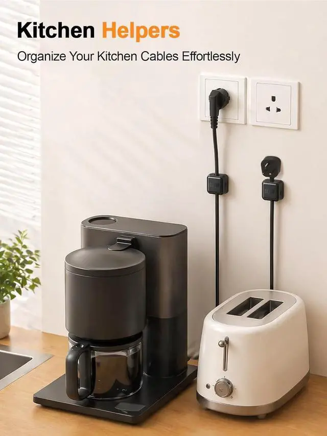 Alt view image 2 of 7 - 8 Pack Magnetic Cable Clips, Strong Adhesive Cord Organizer for Desk, Easy Open Cable Holder for Phone Chargers, USB, HDMI Wires, Cable Management for Home, Office, Car, Nightstand
