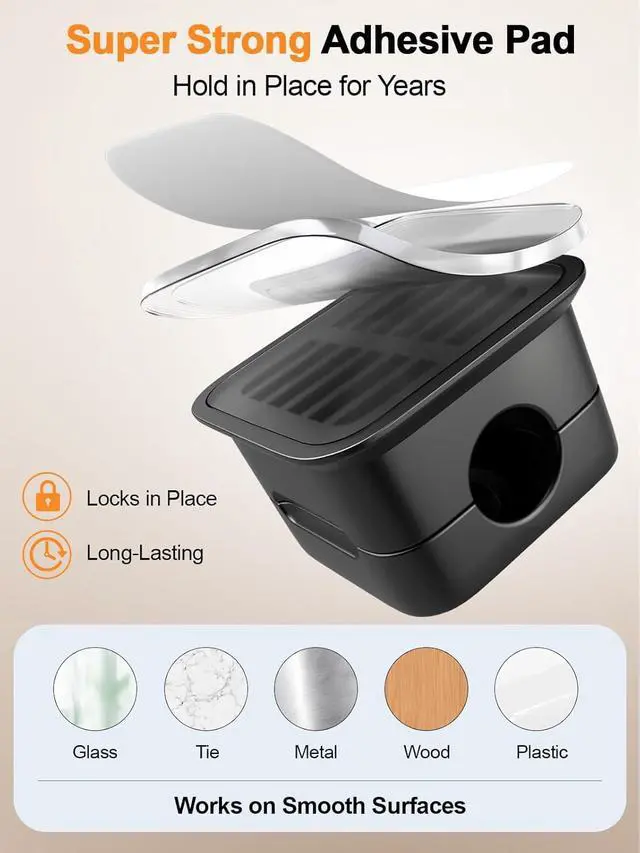Alt view image 7 of 7 - 8 Pack Magnetic Cable Clips, Strong Adhesive Cord Organizer for Desk, Easy Open Cable Holder for Phone Chargers, USB, HDMI Wires, Cable Management for Home, Office, Car, Nightstand